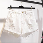 Women Summer Shorts Ripped Jeans High Waist Regular Denim Short-Denim Shorts-Arimonz-Arimonz
