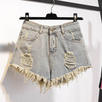 Women Summer Shorts Ripped Jeans High Waist Regular Denim Short-Denim Shorts-Arimonz-Fashion Style-S-Arimonz