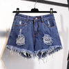 Women Summer Shorts Ripped Jeans High Waist Regular Denim Short-Denim Shorts-Arimonz-Hot Dark Blue-S-Arimonz