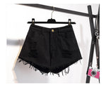 Women Summer Shorts Ripped Jeans High Waist Regular Denim Short-Denim Shorts-Arimonz-New Arrival Black-S-Arimonz