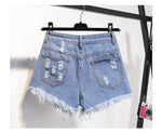 Women Summer Shorts Ripped Jeans High Waist Regular Denim Short-Denim Shorts-Arimonz-New Light Blue-S-Arimonz