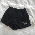 Women Summer Shorts Woman High Waist Wide Leg Cargo Women's Shorts-Shorts-Arimonz-Black Green Butterfly-S-Arimonz