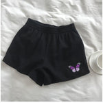 Women Summer Shorts Woman High Waist Wide Leg Cargo Women's Shorts-Shorts-Arimonz-Black Purple Butterfly-S-Arimonz