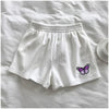 Women Summer Shorts Woman High Waist Wide Leg Cargo Women's Shorts-Shorts-Arimonz-White Purple Butterfly-S-Arimonz