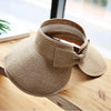Women Summer Visors Hat Foldable Sun Hat Wide Large Brim Hat Women Cap-Summer Hats-Arimonz-Arimonz