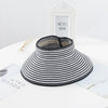 Women Summer Visors Hat Foldable Sun Hat Wide Large Brim Hat Women Cap-Summer Hats-Arimonz-Black Stripes-Arimonz