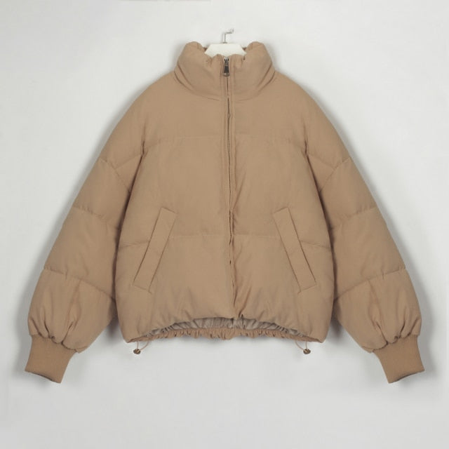 Women Thick Winter Parkas Casual Warm Cotton Jackets Coat Outwear-Bomber Coats-Arimonz-Khaki-S-Arimonz