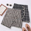 Women Tweed Skirts Solid High Waist Skirt Double Breasted Mini Skirt-Skirts-Arimonz-Arimonz