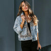 Women Vintage Leopard Denim Jacket Jean Coat Boyfriend Loose Denim-Jean Jackets-Arimonz-Arimonz