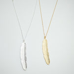 Women Vintage Long Necklace Jewelry Simple Feather Pendant Necklaces-Necklaces-Arimonz-Arimonz
