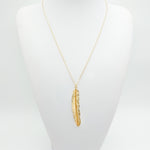 Women Vintage Long Necklace Jewelry Simple Feather Pendant Necklaces-Necklaces-Arimonz-Arimonz