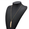 Women Vintage Long Necklace Jewelry Simple Feather Pendant Necklaces-Necklaces-Arimonz-Gold-Arimonz