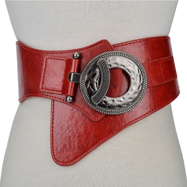 Women Wide Waist Elastic Stretch Belt Women Girdlestrap Belts-Belts-Arimonz-red-85cm/33.4inches-Arimonz