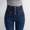 Women Winter Jeans Skinny Pants Fleece Elastic Waist Jeggings-Skinny Jeans-Arimonz-blue no velvet-26-Arimonz