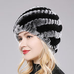Women Winter Warm Fur Hat Snow Cap Winter Hats for Women Fluffy Hat-Winter Hats-Arimonz-grey black-Arimonz