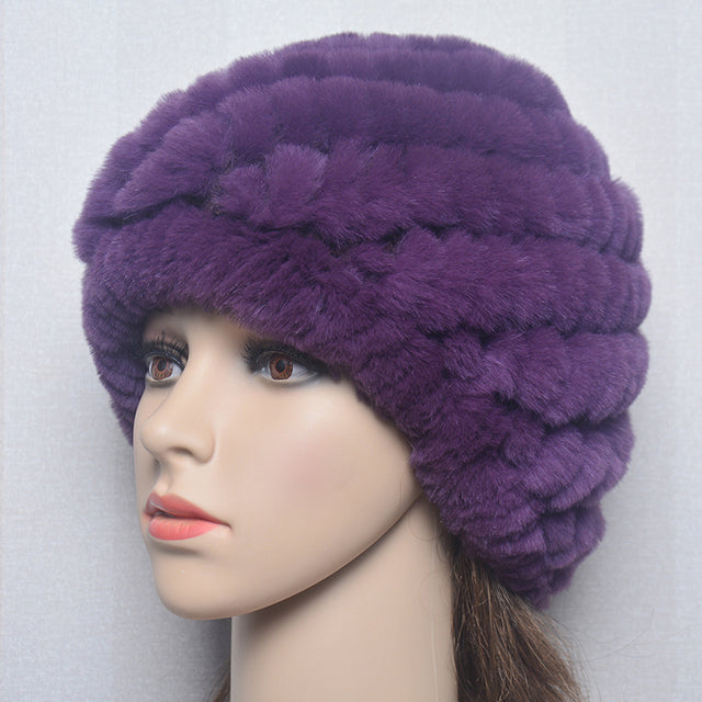 Women Winter Warm Fur Hat Snow Cap Winter Hats for Women Fluffy Hat-Winter Hats-Arimonz-purple-Arimonz