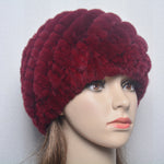 Women Winter Warm Fur Hat Snow Cap Winter Hats for Women Fluffy Hat-Winter Hats-Arimonz-wine red-Arimonz