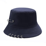 Women's Bucket Hat Women Flat Fashion Bob Hat Fishing Summer Cap-Bucket Hats-Arimonz-Navy Blue-Arimonz