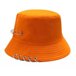 Women's Bucket Hat Women Flat Fashion Bob Hat Fishing Summer Cap-Bucket Hats-Arimonz-Orange-Arimonz