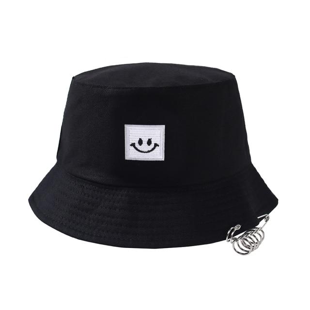 Women's Bucket Hat Women Flat Fashion Bob Hat Fishing Summer Cap-Bucket Hats-Arimonz-Smiley-Arimonz