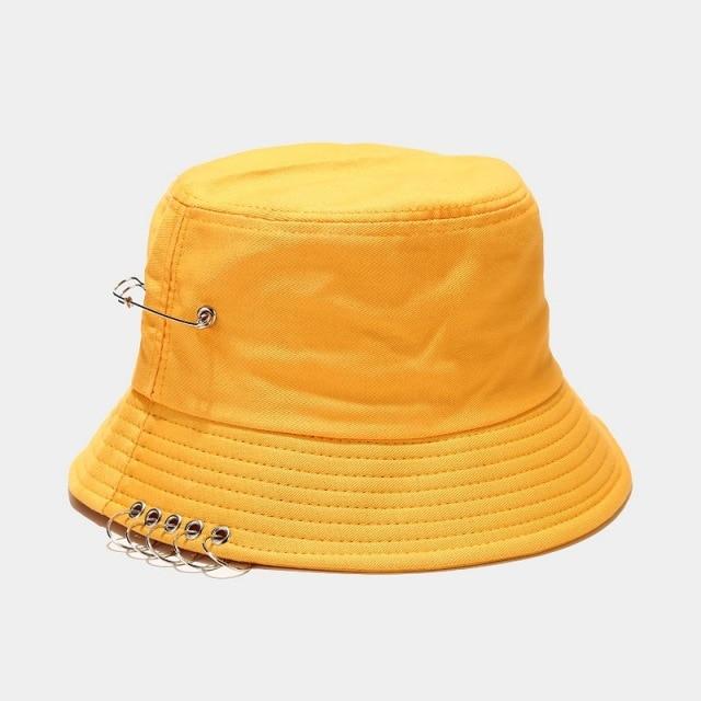 Women's Bucket Hat Women Flat Fashion Bob Hat Fishing Summer Cap-Bucket Hats-Arimonz-Yellow-Arimonz