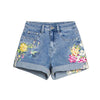 Women's Embroidered Flower Denim Short Jeans Woman Shorts Cute Shorts-Denim Shorts-Arimonz-Arimonz