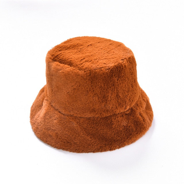 Womens Felt Hat Winter Fedora Hat Women Felt Hats Bucket Hat Women-Bucket Hats-Arimonz-Brown-Arimonz