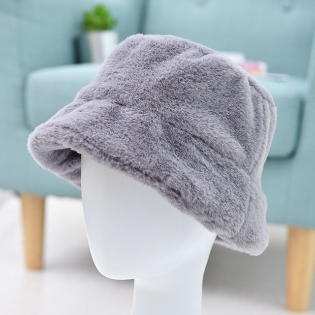 Womens Felt Hat Winter Fedora Hat Women Felt Hats Bucket Hat Women-Bucket Hats-Arimonz-Grey-Arimonz