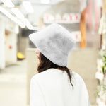 Womens Felt Hat Winter Fedora Hat Women Felt Hats Bucket Hat Women-Bucket Hats-Arimonz-Little Grey-Arimonz
