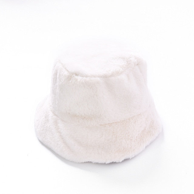 Womens Felt Hat Winter Fedora Hat Women Felt Hats Bucket Hat Women-Bucket Hats-Arimonz-White-Arimonz