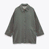 Women's Geometric Pattern Print Long-sleeved Button-down Shirt-Wear To Work Sets-Arimonz-Arimonz