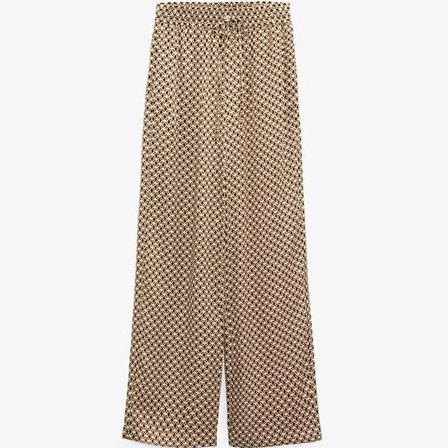 Women's Geometric Pattern Print Long-sleeved Button-down Shirt-Wear To Work Sets-Arimonz-trousers 1-XS-Arimonz