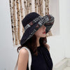 Women's Hat Bucket Hat Big Brim Double-Sided Women's Sun Hat-Bucket Hats-Arimonz-Black-Arimonz