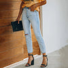 Women's Jeans Blue Hight Waist Casual Ripped Stretchy Skinny Jeans-Skinny Jeans-Arimonz-Arimonz