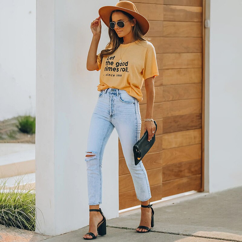 Women's Jeans Blue Hight Waist Casual Ripped Stretchy Skinny Jeans-Skinny Jeans-Arimonz-Arimonz