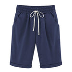 Women's Lace-Up Shorts Pockets High Waist Casual Summer Shorts-Shorts-Arimonz-Dark Blue-S-Arimonz