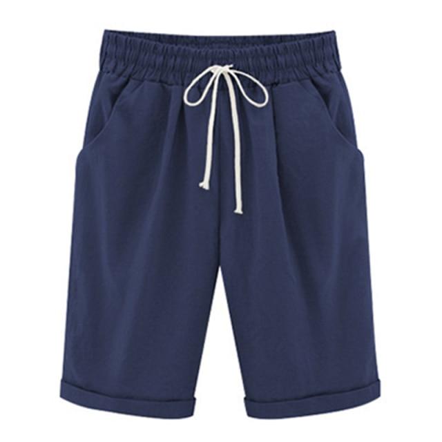 Women's Lace-Up Shorts Pockets High Waist Casual Summer Shorts-Shorts-Arimonz-Dark Blue-S-Arimonz