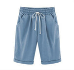 Women's Lace-Up Shorts Pockets High Waist Casual Summer Shorts-Shorts-Arimonz-Light Blue-S-Arimonz