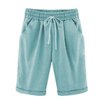 Women's Lace-Up Shorts Pockets High Waist Casual Summer Shorts-Shorts-Arimonz-Sky Blue-S-Arimonz