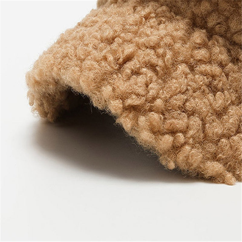 Women's Lamb Wool Baseball Cap Autumn and Winter Painter Cap-Women's Caps-Arimonz-Arimonz