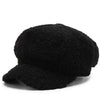 Women's Lamb Wool Baseball Cap Autumn and Winter Painter Cap-Women's Caps-Arimonz-Black-Arimonz