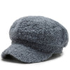 Women's Lamb Wool Baseball Cap Autumn and Winter Painter Cap-Women's Caps-Arimonz-Gray-Arimonz