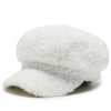 Women's Lamb Wool Baseball Cap Autumn and Winter Painter Cap-Women's Caps-Arimonz-White-Arimonz