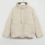 Womens Puffer Jacket Fashion Loose Patchwork Parka Solid Warm Outwear-Bomber Coats-Arimonz-Arimonz