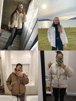 Womens Puffer Jacket Fashion Loose Patchwork Parka Solid Warm Outwear-Bomber Coats-Arimonz-Arimonz