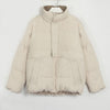 Womens Puffer Jacket Fashion Loose Patchwork Parka Solid Warm Outwear-Bomber Coats-Arimonz-Beige-S-Arimonz
