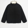 Womens Puffer Jacket Fashion Loose Patchwork Parka Solid Warm Outwear-Bomber Coats-Arimonz-Black-S-Arimonz