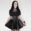 Women's Skirts Bandage Faux Leather Black Mini Pleated Skirts-Skirts-Arimonz-Arimonz