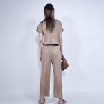 Women's Tracksuit Clothing Crop Top Pants Outfit Two-piece Set-Wear To Work Sets-Arimonz-Arimonz