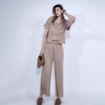 Women's Tracksuit Clothing Crop Top Pants Outfit Two-piece Set-Wear To Work Sets-Arimonz-Arimonz